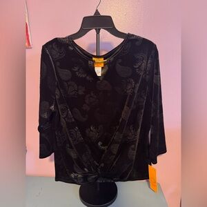 Ruby Rd. Black Paisley Blouse